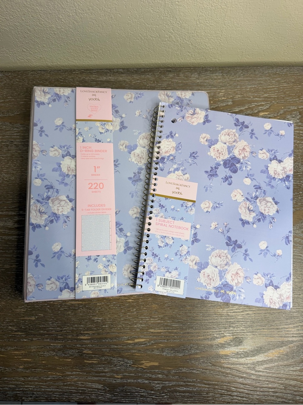 Love Shack Fancy x target/Yoobi Binder and Notebook Blue Floral Set